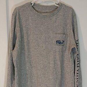 Vineyard Vines/T Shirt/Kids S/Gray Blue Graphic Long Sleeve